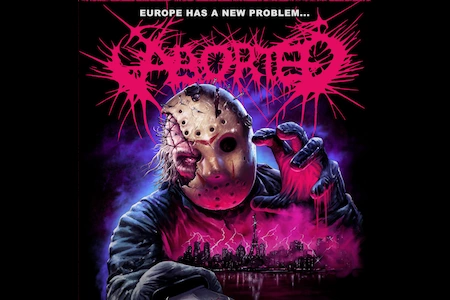 Das Tourplakat von Aborted erinnert an die Horror Film Reihe Freitag der 13te.