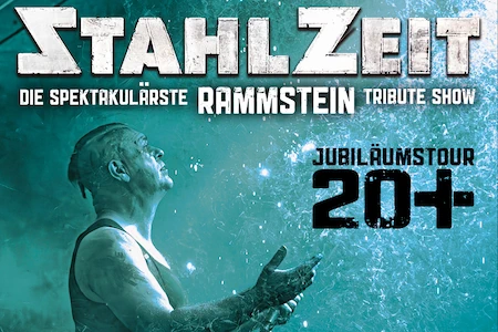 Der Sänger von Stahlzeit sieht fast wie das Orginal aus. Beschriftung des Bildes Stahlzeit - die spektakulärste Rammstein Tribute Band - Jubiläum 20+